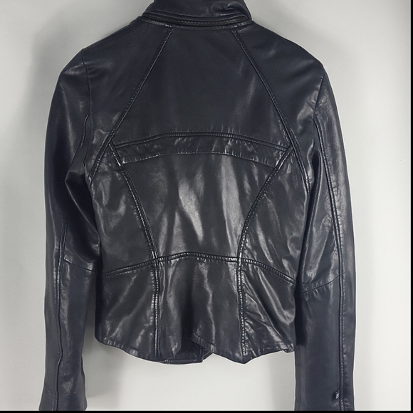 Soia & Kyo Glenna Leather Jacket in Black Size Small - Picture 3 of 9